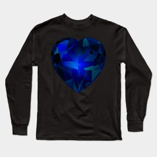 Blue and Turquoise Heart Gemstone Long Sleeve T-Shirt